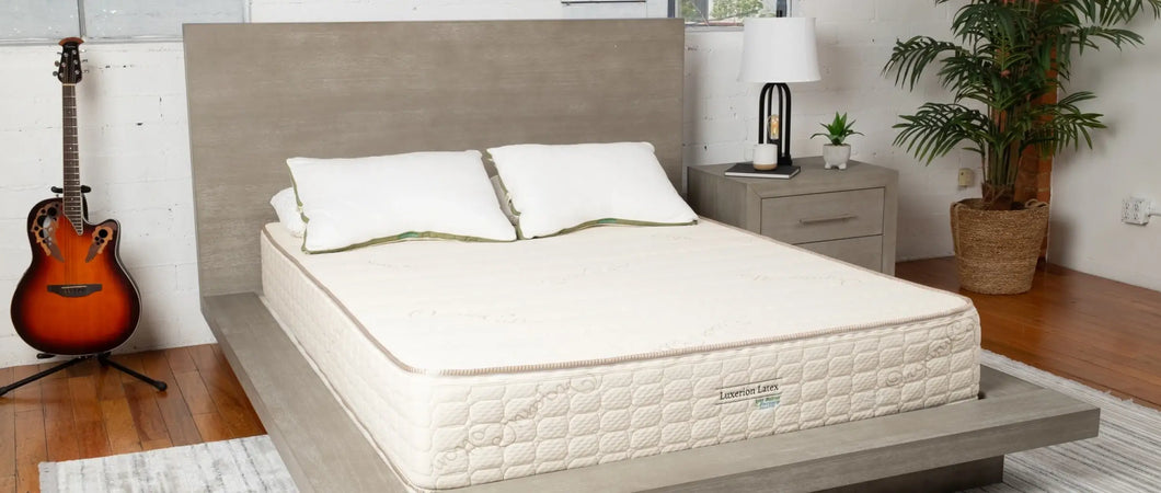 Latex mattress providing lower back pain relief.